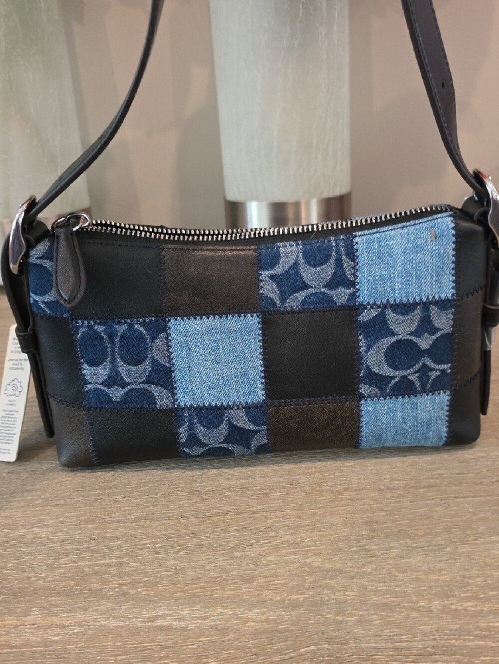 Coach Coachtopia Patchwork Denim & Black Leather Slouchy Shoulder Bag - Picture 3 of 11